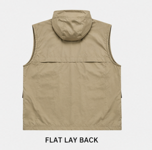 Chaleco de Pesca Multibolsillos para Hombre con Capucha Solar de Malla Desmontable, Chaqueta Táctica Ligera sin Mangas para Senderismo - Product Image 2