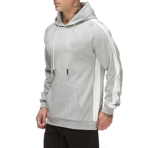 Sudadera con Capucha Gris para Hombre, Manga Raglán, Color Sólido, Informal, con Bolsillo Delantero, Corte Regular, Ropa de Invierno - Product Image 4