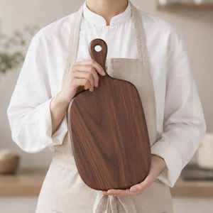 Natural Acacia Wood Mini Cutting <b>Board</b> with Handle Kitchen <b>Tool</b> for Meat Bread Vegetables Charcuterie Oil-Surface Chopping Block - Product Image 5