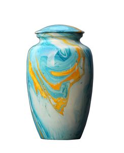 Aluminum Cremation Urn for Human Ashes - Indian Handcrafted Urn - Adult Size Memorial Urn for Cemetery Burial & Home Display - Product Image 1