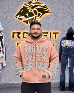 Sweat à capuche personnalisé unisexe, style streetwear, effet vieilli avec appliqué, coupe oversize en polaire, poche kangourou, étiquette personnalisée, haut d'hiver - Product Image 1