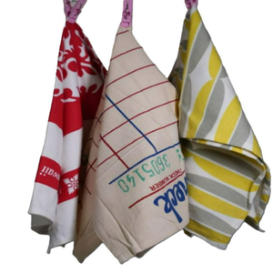 Essuie-tout de cuisine écologique 100% coton biologique, doux et durable, avec impression de logo personnalisé, pliable et réutilisable, essuie-tout pas cher - Product Image 1