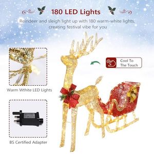 Illuminazione Decorativa Natalizia a Forma di Alce per Cortile 74*20*120cm 3000V 360W - Product Image 5