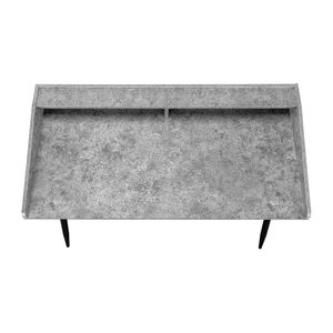 Escritorio Moderno para Computadora de 48 Pulgadas con Estantes de Almacenamiento, para Oficina en Casa, para Laptop, con Acabado Laminado Gris Piedra y Metal Negro - Product Image 6