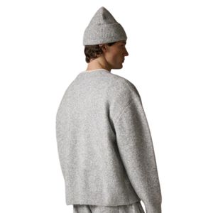 Pull en maille gris à col rond avec bordure contrastée, doux, confortable, ajusté, léger, pour un usage décontracté - Product Image 5