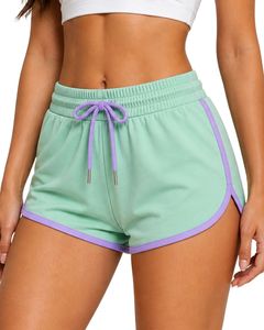 Shorts Deportivos para Mujer en Verde Menta y Lavanda, de Secado Rápido, Transpirables, con Cintura Elástica, para Gimnasio, Fitness, Ropa Deportiva Casual - Product Image 1