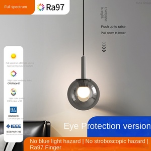 Lámpara de Araña Ovalada de Vidrio Minimalista Italiana, Lámpara Colgante de Lujo para Restaurante con Altura Ajustable y Luz LED - Product Image 2