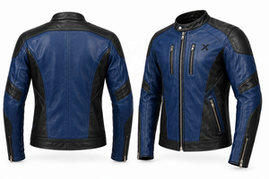 Chaqueta de Motocicleta de Cuero Premium Heritage |   Azul Negro Marrón Verde |   Fabricante OEM ODM |   Diseño de Calidad Premium | - Product Image 3
