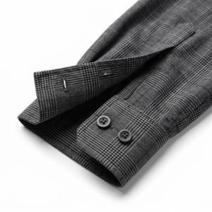 Chemise décontractée à manches longues pour homme, à carreaux, 100 % coton teint en fil, coupe ajustée, style smart casual, pour le bureau, fabricant OEM - Product Image 6