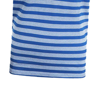 เสื้อโปโลผู้ชายลายทางถักคุณภาพพรีเมียม แขนสั้น สีน้ำเงินเทา ทรงปกติ สั่งทำได้ - Product Image 4