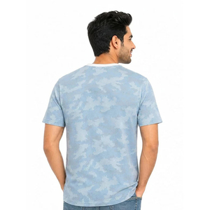 Camiseta de Manga Corta para Hombre, Cuello Redondo, Color Azul Claro, 100% Algodón, Corte Regular, Tejido Jersey Informal, Transpirable y Ecológico - Product Image 1