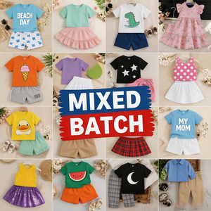 Lot de stock en gros, surplus, lots mixtes, ensembles d'été unisexes pour enfants, vêtements pour enfants, ensembles 2 pièces, modèle - Product Image 1
