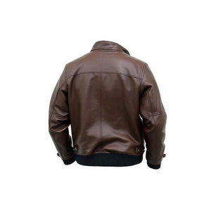 OEM personalizado de alta calidad PU chaqueta de cuero para los hombres Vintage invierno motociclista abrigo Stand Collar cremallera cinturón estilo Casual - Product Image 6