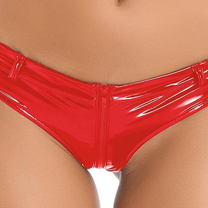 2026 Newest Adjustable <b>Strap</b> <b>Bra</b> Two Piece Leather Look Bralette and Zipper Front Briefs for Clubwear Women Leather <b>Bra</b> & Briefs - Product Image 5