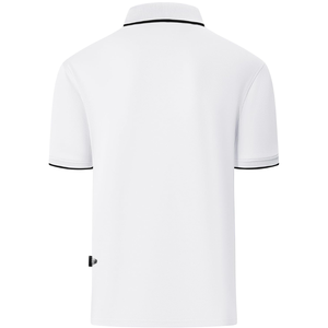 Polo pour homme blanc à col zippé, ourlet fendu, manches courtes, décontracté, professionnel, respirant, pour le golf - Product Image 6