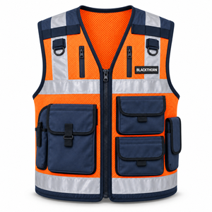Chaleco de Seguridad Táctico Transpirable de Alta Visibilidad Blackthorn para Hombre, Ropa de Trabajo Exterior de Malla Reflectante con Bolsillos - Product Image 4