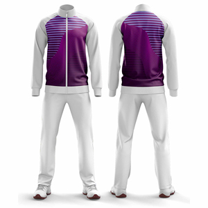Ensemble de survêtement sportif personnalisé pour équipe, tenue d'entraînement, veste zippée intégrale et pantalon assorti, vêtements de sport, fabricant en gros - Product Image 5
