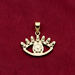 Colgante de Plata de Ley 925 Bañado en Oro con Circonita Transparente y Ojo Turco, Joyería Fina al por Mayor, Memoria Jewels - Product Image 2