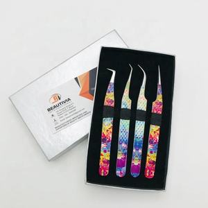 แหนบต่อขนตาแบบมืออาชีพด้ามจับเพชรปลายแหลมสเตนเลสสตีลทนทานผ่านการทดสอบด้วยมือพร้อมโลโก้ตามสั่ง - Product Image 1