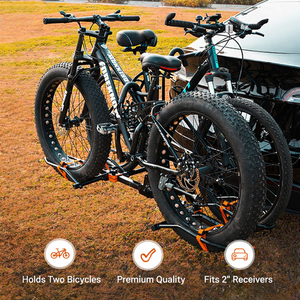 Porte-vélos pliable de type plateforme pour 2 vélos - Durable et léger pour l'extérieur - Product Image 2