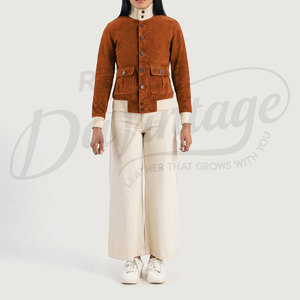 Women's Winter Real Suede Cowgirl <b>Leather</b> Racer <b>Jacket</b> 2021 New Women Latest Fashion Genuine Suede <b>Leather</b> Motorbike <b>Jacket</b> - Product Image 3