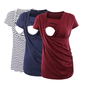 Hauts d'allaitement personnalisés pour femmes – Vêtements d'allaitement tendance style été – Tenues de maternité en tissu de haute qualité pour la post-partum - Product Image 1