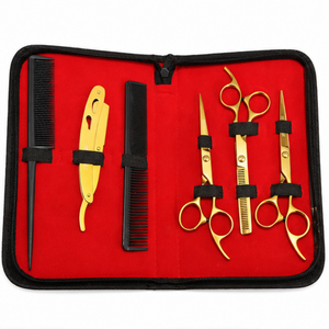 Kit de ciseaux de coiffure professionnels, lames en acier inoxydable, pointe acérée, pour droitiers, manche long, usage en salon - Product Image 6