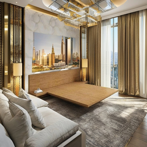 เตียงพับเก็บได้แบบมอร์ฟี ขนาดคิง/ควีน ทำจากไม้เนื้อแข็ง ดีไซน์ทันสมัยสไตล์นอร์ดิก พร้อมโครงเตียงแบบโปสเตอร์  แกะสลักด้วยมือ เฟอร์นิเจอร์ห้องนอน - Product Image 3