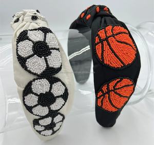 Diademas Deportivas Premium para Mujer, Hechas a Mano con Cuentas, con Nudo de Estrella, Accesorios para el Cabello, Diademas Florales para Baloncesto y Béisbol - Product Image 3