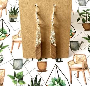MN EXPORTS Natural <b>Resin</b> & Wood Drop Earrings Artistic Handmade Jewelry Gift for Women Trendy Party Accessories - Product Image 1