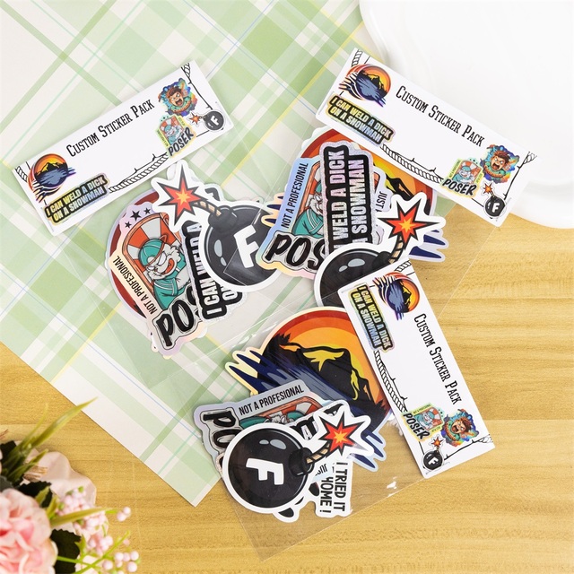 Custom Stickers Package Opp Bag Stickers Promotional Vinyl Custom Die-Cut Stickers