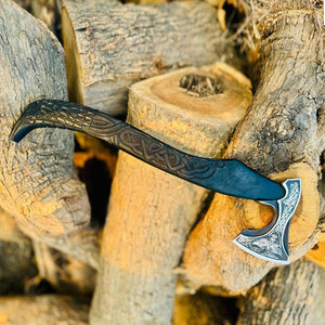 Viking <b>Axe</b> Industrial Grade Handcrafted Nordic Style Wooden Handle Traditional Design for <b>Camping</b> Outdoor Use Collection Display - Product Image 2