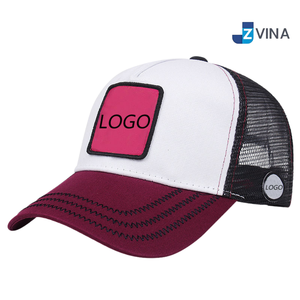 Gorra Trucker con Logotipo Personalizado Bordado, Negra con Malla Morada en la Parte Trasera, Ajustable, Unisex, para Deportes al Aire Libre - Product Image 2