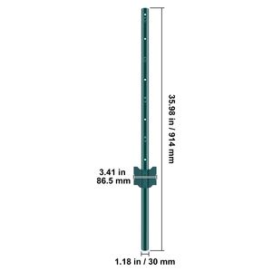 Paquete de 10 Postes de Acero en Forma de U de 3 Pies de Largo, Resistentes, para Cercas, Jardines, Patios, Céspedes, Enrejados y Portones - Product Image 1