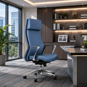 Chaise de bureau KINSHA en maille, cadre métallique, accoudoirs fixes, pivotante, ergonomique, contemporaine, commerciale, hauteur réglable, dossier solide, manuelle - Product Image 1