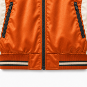 Chaqueta Bomber de Satén Personalizada al por Mayor, Chaqueta Varsity Ligera Unisex, Bordado e Impresión, Proveedor de Ropa Deportiva OEM y ODM - Product Image 4