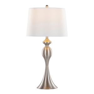 Modern Luxury Metal <b>Table</b> <b>Lamp</b> with Intricate Cutwork Shade and Glass Sphere <b>Base</b> for Interior Styling - Product Image 1