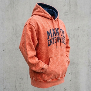 Sweat à capuche oversize en molleton 100 % coton épais, avec logo personnalisé, effet délavé et vieilli, style streetwear, en French Terry - Product Image 3