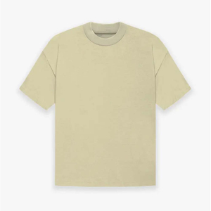 Camiseta de Manga Corta para Hombre, Corte Regular, Algodón Blanco, Cuello Redondo, Informal, Lisa, Tejida, de Color Sólido - Product Image 2