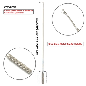 Hair Extension Pulling <b>Hook</b> <b>Tool</b> – 8.75 Inch Stainless Steel Micro Loop Threader for Beads, Nano Rings & Extensions - Product Image 3