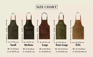 Leather Apron with Cross Back Straps and Multiple Pockets for Restaurant <b>Bar</b> Staff Uniform - Product Image 4