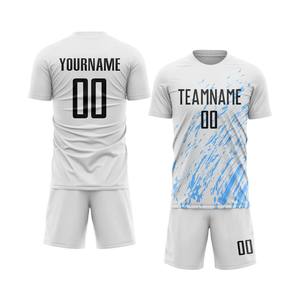 Maillots de football unisexes personnalisés, ensembles de tenues de football à séchage rapide, 100% polyester, logo à pois sur le devant, ensemble de vêtements de football - Product Image 2