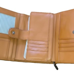 Trifold <b>Long</b> Organizer <b>Wallet</b> Smooth Leather Exterior Zipper Pocket Internal Snap Button Flap Multi Card Slots Cash Compartment - Product Image 2