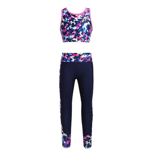 <b>Women</b> Yoga Set Lightweight Quick Dry High Support Sports Bra & High Waist <b>Leggings</b> with Front Logo for Fitness Workout Yoga Set - Product Image 3