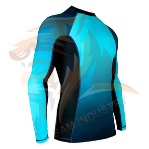 Maillots de compression à manches longues pour hommes avec impression de logo personnalisé, prix de gros - Product Image 2