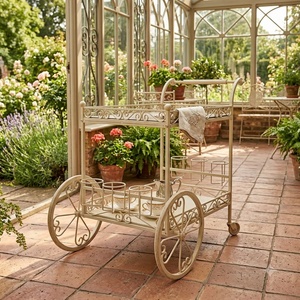 Support à plantes vintage en fer forgé à 3 niveaux, revêtement époxy, pour extérieur, décoration de jardin, porte-fleurs en métal avec capacité de 5 pots - Product Image 4