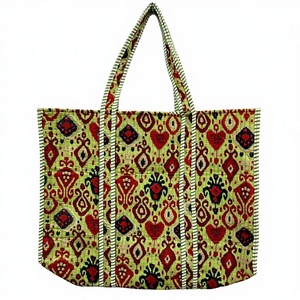 Bolsa de Mano de Algodón con Estampado Étnico Ikat, Bolsa de Compras Reutilizable de Gran Capacidad, Ecológica, Bolso de Hombro para Mujer, Venta al Por Mayor - Product Image 2