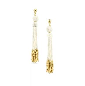 Pendientes de lujo hechos a mano con cuentas de semillas de primera calidad – Pendientes de tuerca de diseñador para fiesta, para mujer, disponibles para la venta - Product Image 1