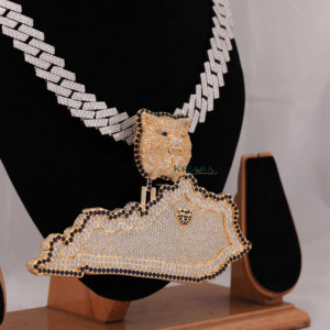 Collier pendentif panthère en argent 925 plaqué or 18 carats avec moissanite, bijoux de luxe sur le thème des animaux, unisexe - Product Image 3