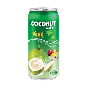 500ml VINUT Lata (enlatada) Agua de coco con maracuyá Venta fresca etiqueta personalizada Proveedores al por mayor Glucosa Vietnam - Product Image 1